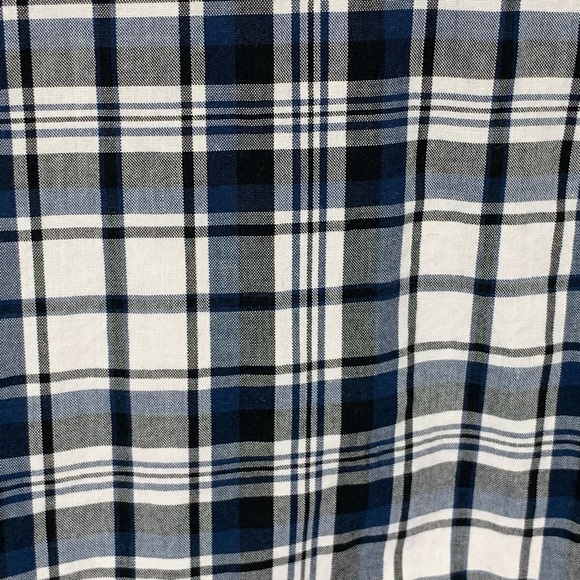 Tommy Hilfiger Blue Black White Plaid Button Down - Picture 4 of 5